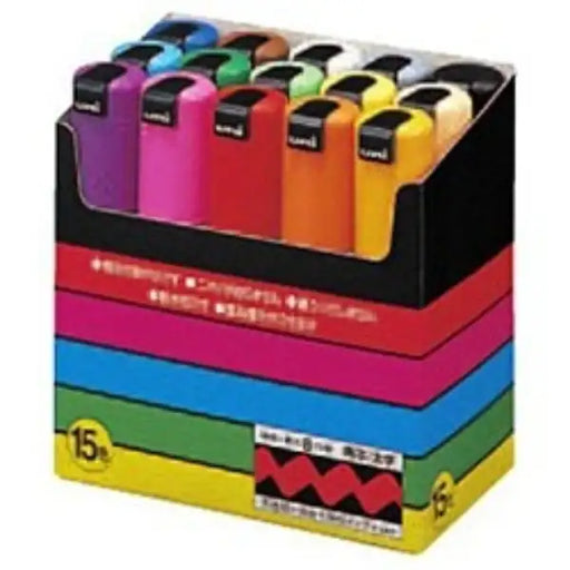 Mitsubishi blyant | MITSUBISHI PENCIL POSKA vandbaseret pen fed firkantet bly 15 farver sæt PC8K15C 4902778154854