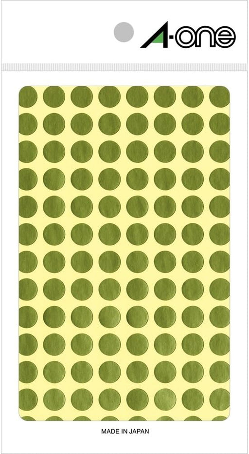 A-One Color Label Gold Round 9mm 8 Sheets 07011 (10 Sets)