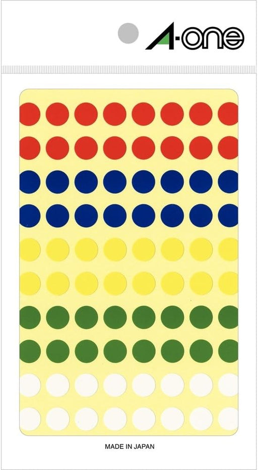 A-One Color Label Assorted Round 9mm 11 Sheets 07014 (10 Sets)