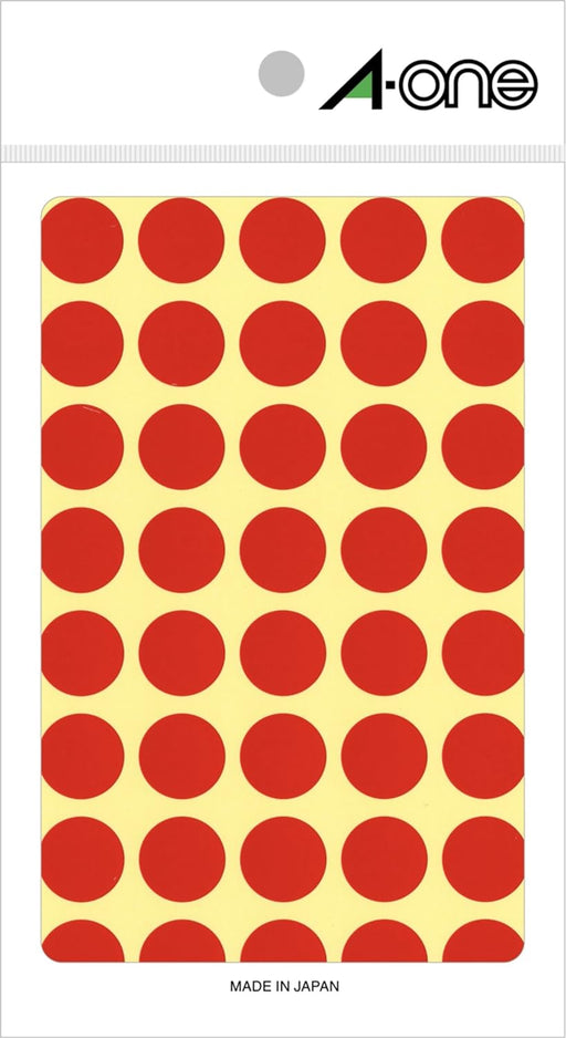 A-One Color Label Red Round 15mm 14 Sheets 07021 (10 Sets)
