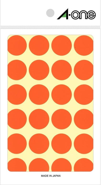 A-One Color Label Orange Round 20mm 14 Sheets 07045 (10 Sets)
