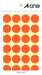 A-One Color Label Orange Round 20mm 14 Sheets 07045 (10 Sets)