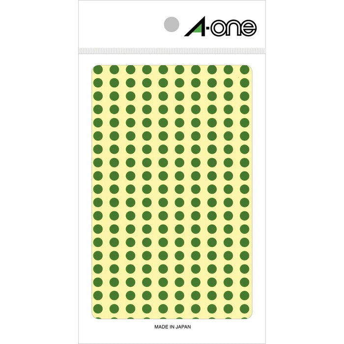 A-one color label green round 5mmφ 9 sheets (1,800 pieces) 07063 (10 sets)