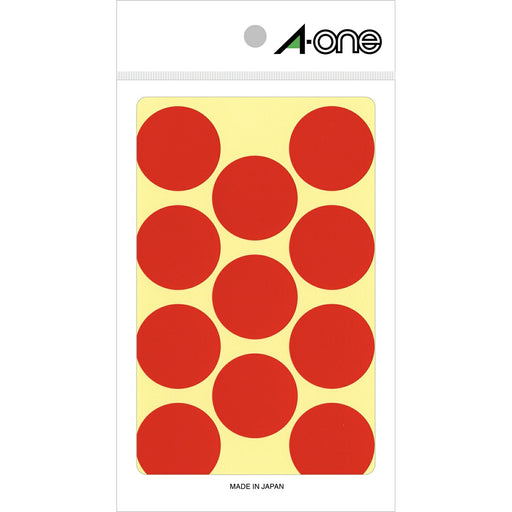 A-One Color Label Rød Rund 30 mm 14 ark 07231 (10 sæt)