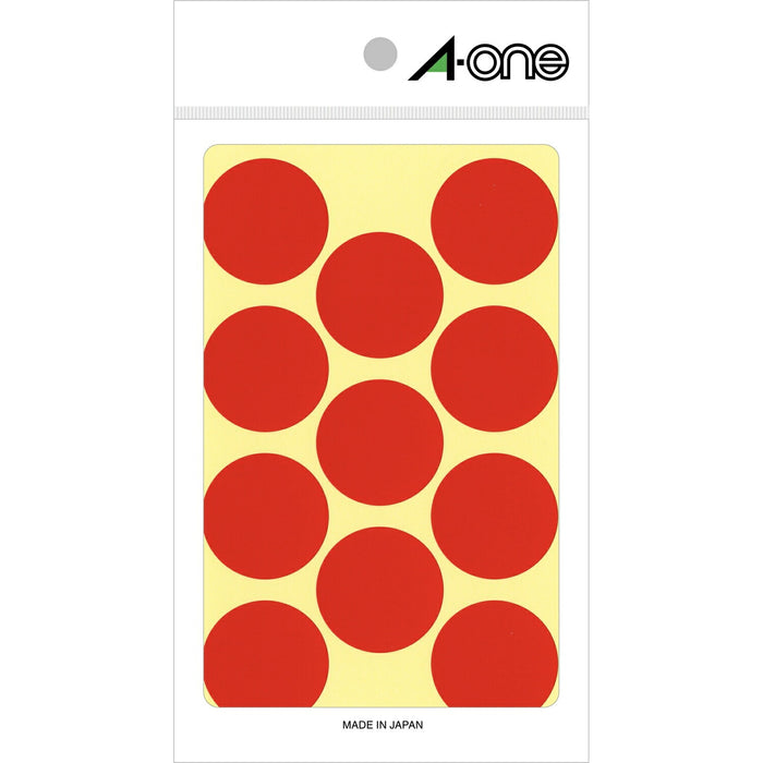 A-One Color Label Red Round 30mm 14 Sheets 07231 (10 Sets)