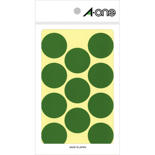 A-One Color Label Grøn Rund 30 mm 14 ark 07233 (10 sæt)