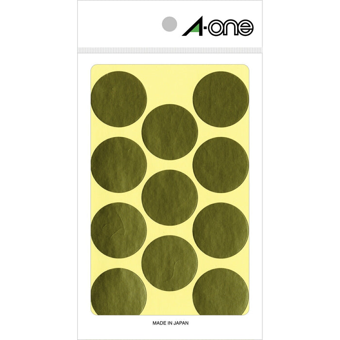 A-One Color Label Gold Round 30mm 8 Sheets 07241 (10 Sets)