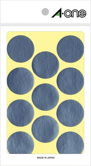 A-One Color Label Silver Round 30mm 8 Sheets 07242 (10 Sets)