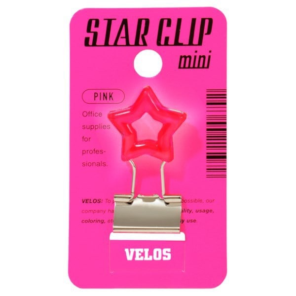 คลิปหนีบ Velos Star Mini สีชมพู DCS-3PK 4976512006792