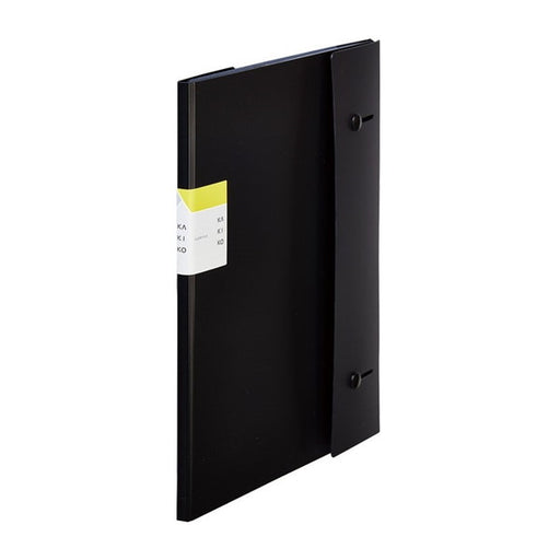 King Jim_Clear File Kakiko soufflet Type 16 pochettes A4 verticale noir 8612-BLACK /4971660059973