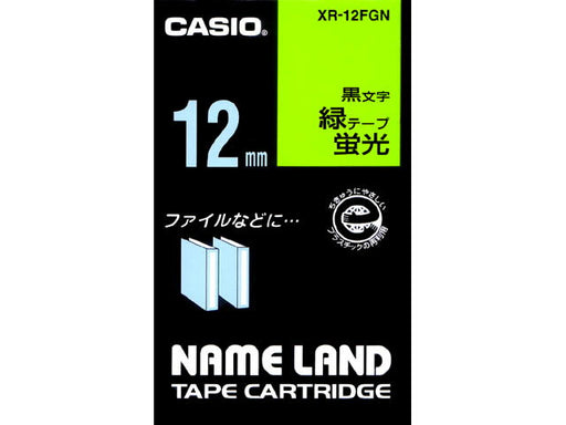 Casio_fluorescerende tape XR-12FGN Midori /4971850153429