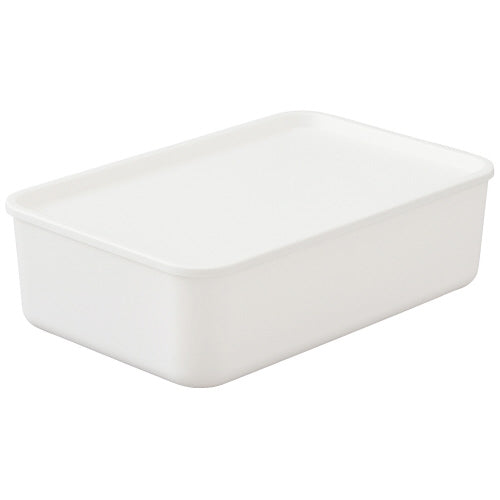 Iris Ohyama Stacking Box with Lid 45 White 4967576526227