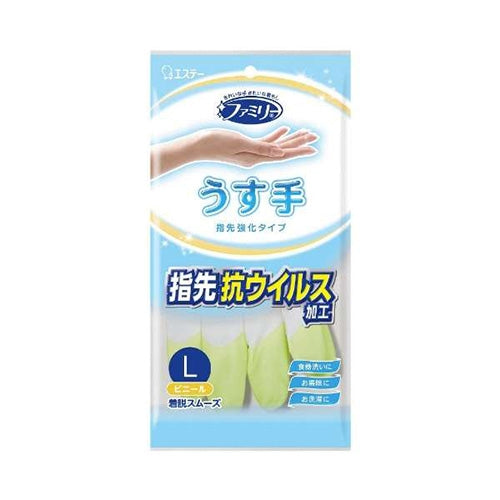 S.T. Vinyl Thin Hand Fingertip Antivirus L Grün 4901070722419