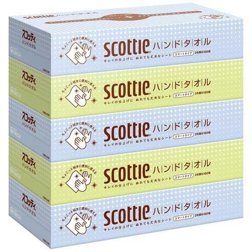 日本製紙クレシア スコッティ ハンドタオル ボックス5箱 4901750377113