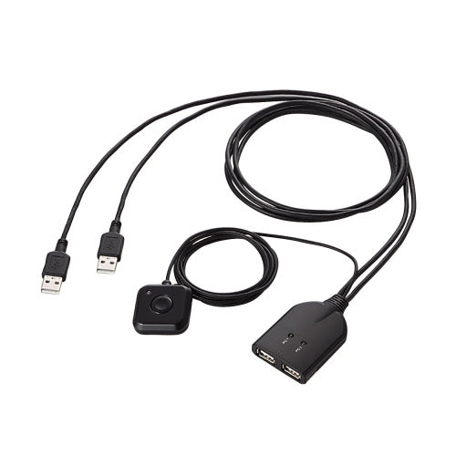エレコム パソコン切替器 手元スイッチ付 KM-A22BBK 4953103217867