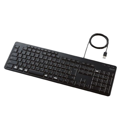 エレコム 有線フルキーボード静音抗菌TK-FCM114SKBK 4549550210751