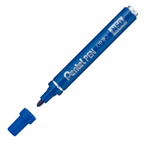 Aksara biru daripada pen Pentel Pentel N50-CD