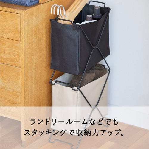 PLUS（プラス）オフィス家具 スタックバスケットハ－フ KSP002SH ベー　4971660780853