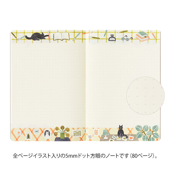 Midori Note <B6> Modello gatto logo 15353006 4902805153539 (5 ​​set)