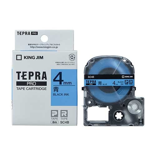 It is lindera 4mm in キングジムテプラ PRO tape SC4B blue