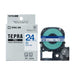 شريط King Jim Tepra PRO SS24B أبيض بأحرف زرقاء 24 مم 4971660760251