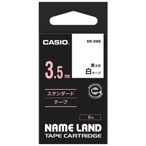 Het is Lindera 3,5 mm in CASIO COMPUTER Co., Ltd. labeltape XR-3WE wit