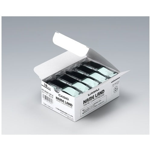 Casio calculator tape XR-18WE-5P-E white on black 18 mm 5 PCs