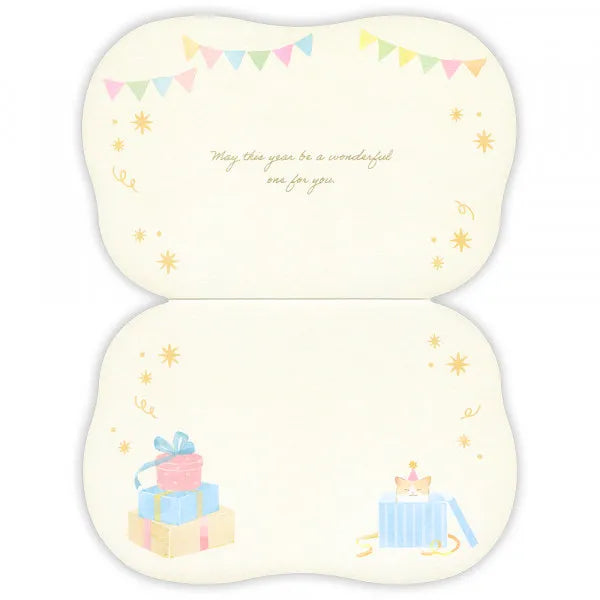 エヌビー カード　ふんわか　誕生日　ねこ 1206305 4909510562823（5セット）