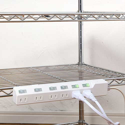 朝日電器 耐雷SW付タップ 6個口 2m WLK-62S(W) 4901087225798