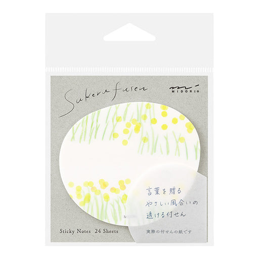 OS sticky note paper transparent flower garden yellow green 19069006 4902805190695 (5 sets)