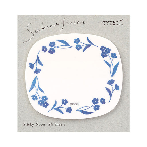 Papier collant transparent fleurs bleues 19081006 Midori 4902805190817 (5 sets)