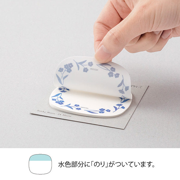 Transparent sticky paper blue flowers 19081006 Midori 4902805190817 (5 sets)