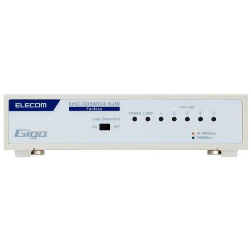 エレコム スイッチングハブ 5ポート EHC-G05MN4-HJW 4549550318341