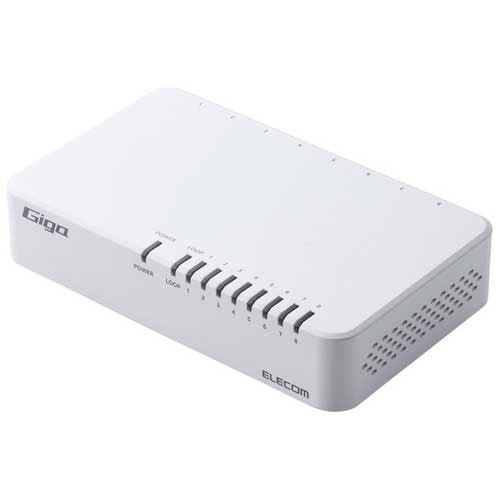 エレコム スイッチングハブ 8ポート EHC-G08PA4-W 4549550318389