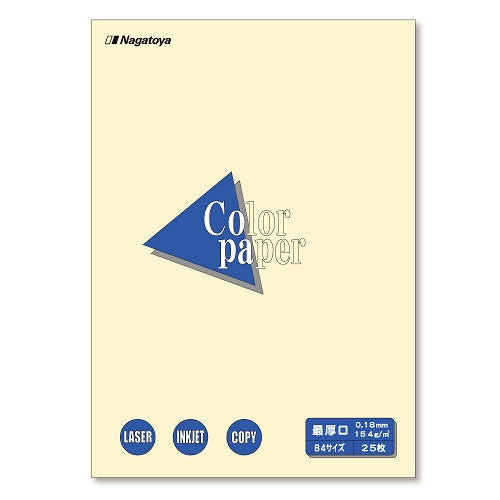Nagatoya カラーペーパー最厚口B4 レモン25枚 4961411725028