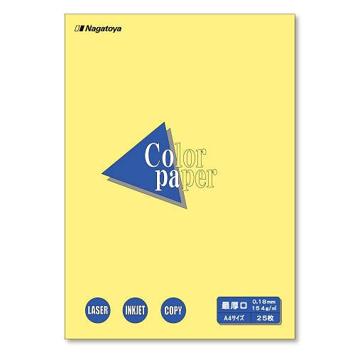 Nagatoya カラーペーパー最厚口A4 クリーム25枚 4961411735034