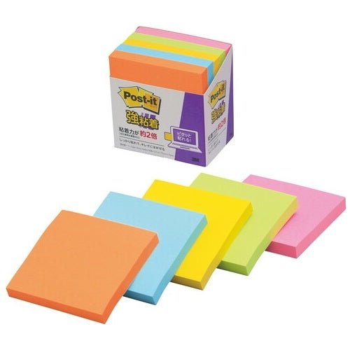 スリーエムジャパン Post-it 654-5SSAN 強粘着 75mm*75mm 蛍光 4547452392254