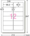 エーワン パソコン&ワープロ ラベル シール プリンタ兼用 12面 20枚 28171（10セット）