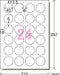 A-One Labelstickers Inkjet Glanzend Papier 24 Zijden Rond 10 Vellen 29223 (10 Sets)