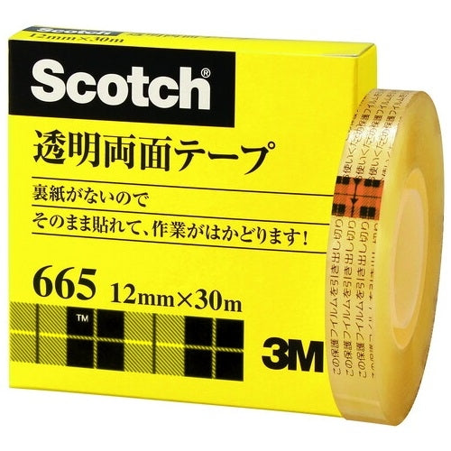 Ruban adhésif double transparent 3M Japon 665-1-12 12mm * 30m