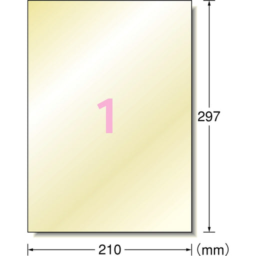 Etichetta adesiva A-One [getto d'inchiostro] Etichetta super impermeabile con pellicola lucida Oro non tagliato Codice prodotto 30801 (10 set)