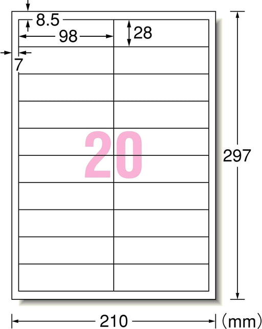 Etichette A-One utilizzabili all'esterno, bianco opaco, 20 lati, 5 fogli, 31067 (10 set)