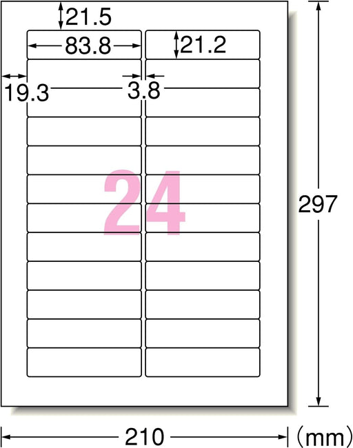 A-One Etichetta adesiva Laser 24 lati 20 fogli 31148 (10 set)