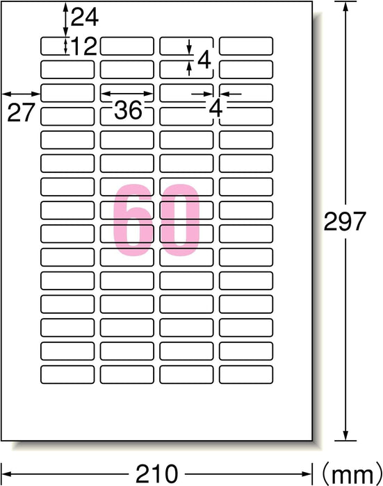 A-One Label Sticker Can also be used with printers, can be peeled off cleanly, 60 sides, 100 sheets, 31252 (10 sets)