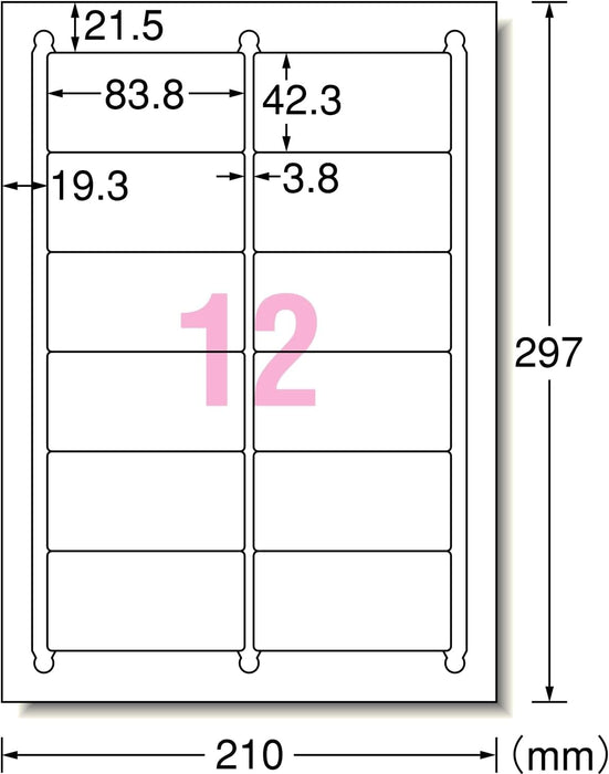 A-One Label Sticker Laser Water Resistant Type 12 Sides 20 Sheets 31371 (10 Sets)