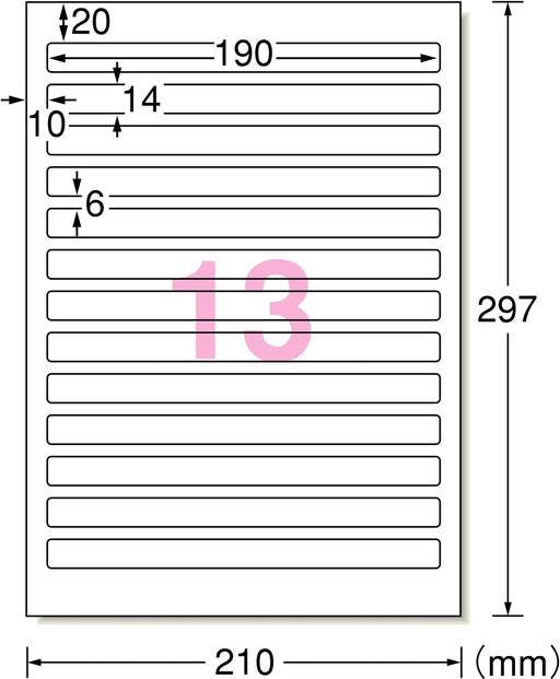 A-One labelstickers voor de achterkant van dossiers, kan worden gebruikt met printers, 13 pagina's, 20 vellen, 31427 (10 sets)