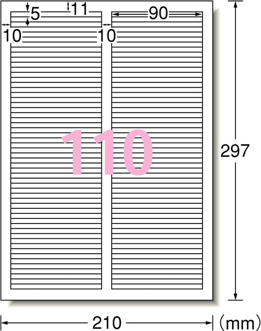 Etichetta adesiva A-One, utilizzabile con la stampante, non leggibile anche se con filigrana, 110 pagine, 12 fogli, 31677 (10 set)