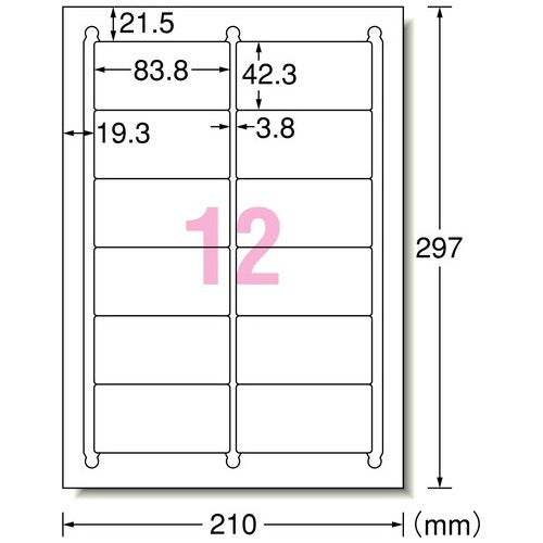 エーワン 再剥離ラベルシールA4 31175 12面100枚 4906186311755