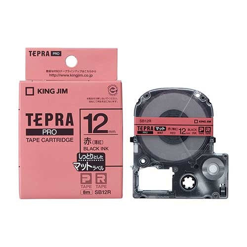 キングジム テプラPROテープマットSB12R 赤に黒字 12mm 4971660764310