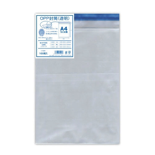 菅公工業 ＯＰＰ厚口透明封筒 シ920 A4用 100枚 4971655529207